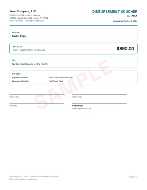 PDF example of disbursement voucher